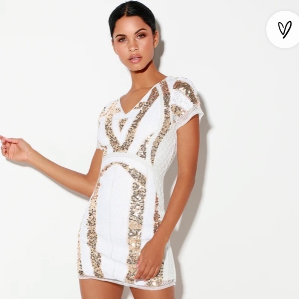 LULU’S Shine All Night Sequins Bodycon Dress- size XS